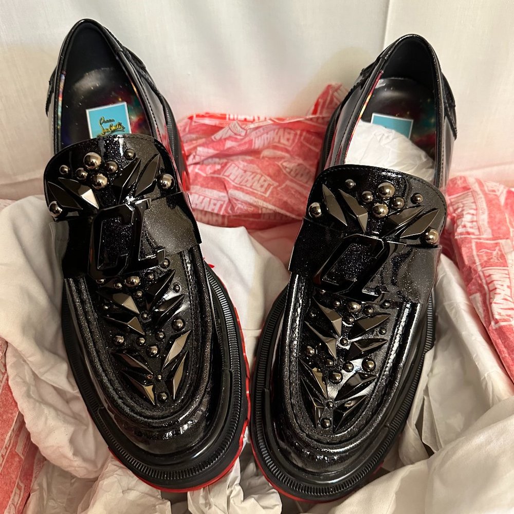 CHRISTIAN LOUBOUTIN x Marvel The Amazing Loubi Calfskin Loafers - Size 38.5